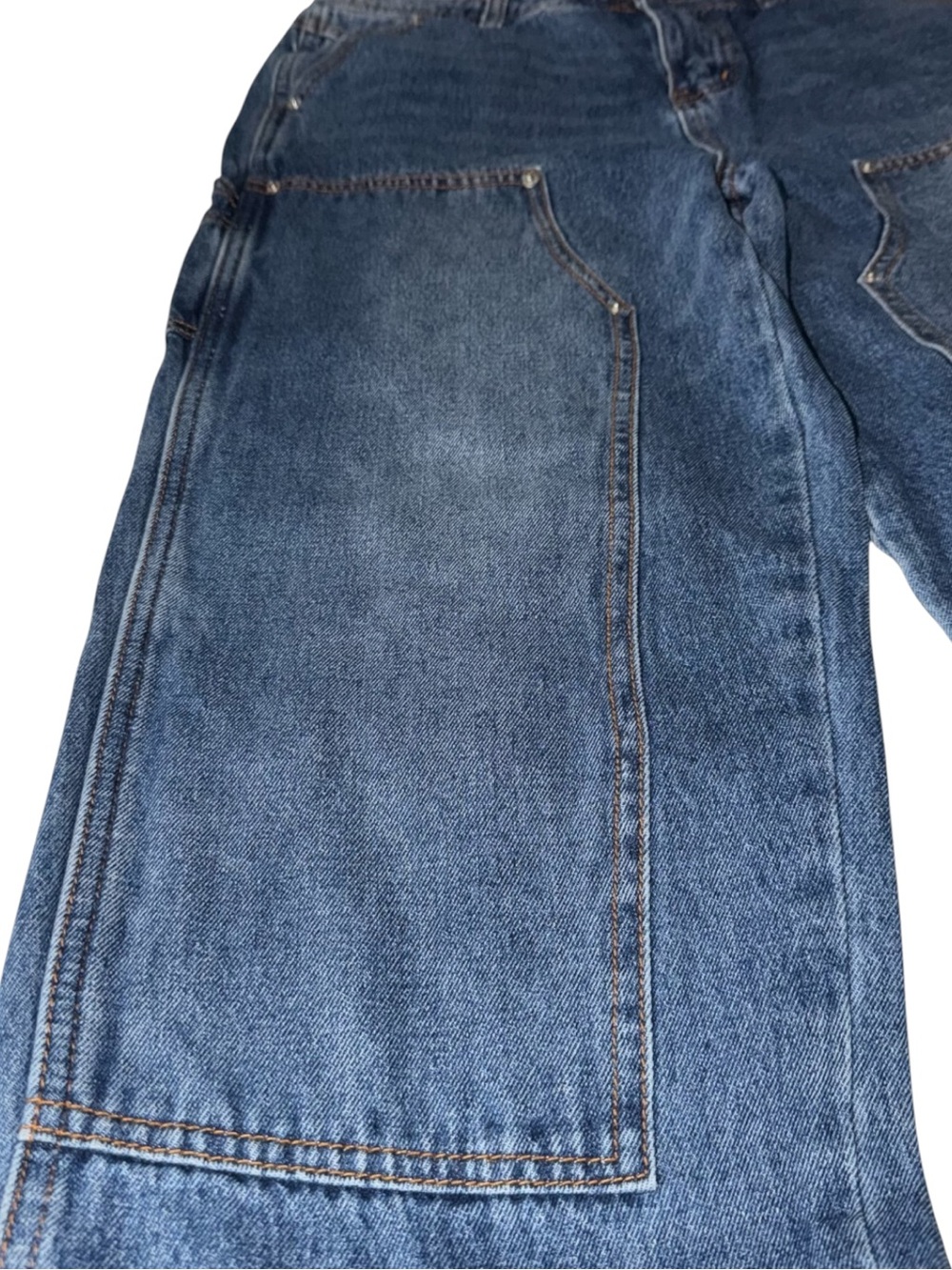 Monkey Ride ~ Jeans ~ Relaxed ~ Mid-Blue Denim ~ Carpenter-Style ~ Wide Legged - Picture 3 of 10